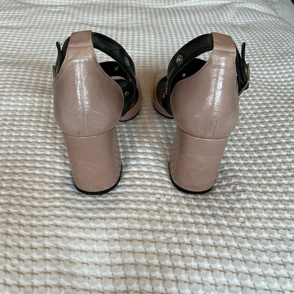 Zara || Black Blush Ballerina Square Toe Block Heel - Picture 4 of 7